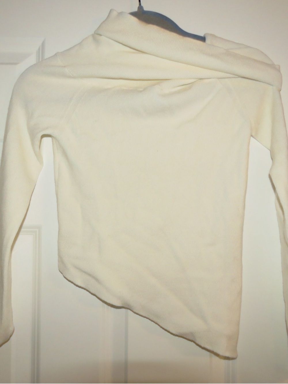 Petal & Pup Cream Asymmetric Off-Shoulder Long Sleeve Top